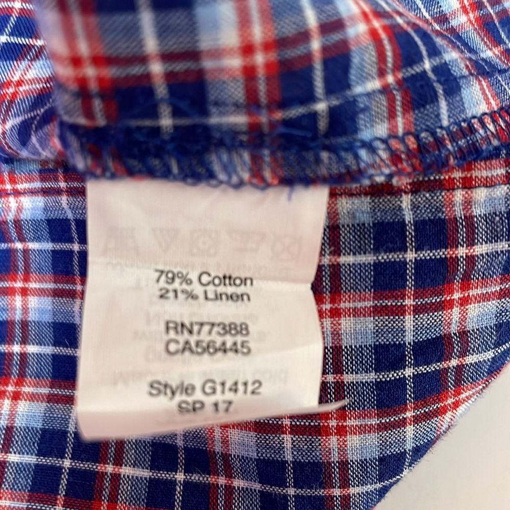 Women’s Madewell 3/4 length sleeve popover plaid shirt size small - Picture 8 of 8